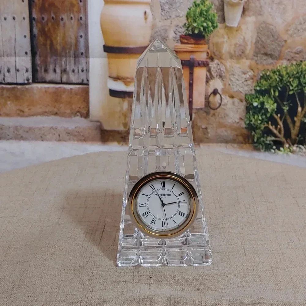 Waterford Crystal Obelisk Pyramid Clock - Picture 7 of 7